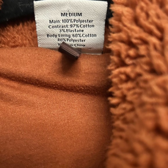 Varley Jones Sherpa Coat Medium Caramel Cafe New Long Teddy Jacket Rust - Picture 10 of 13